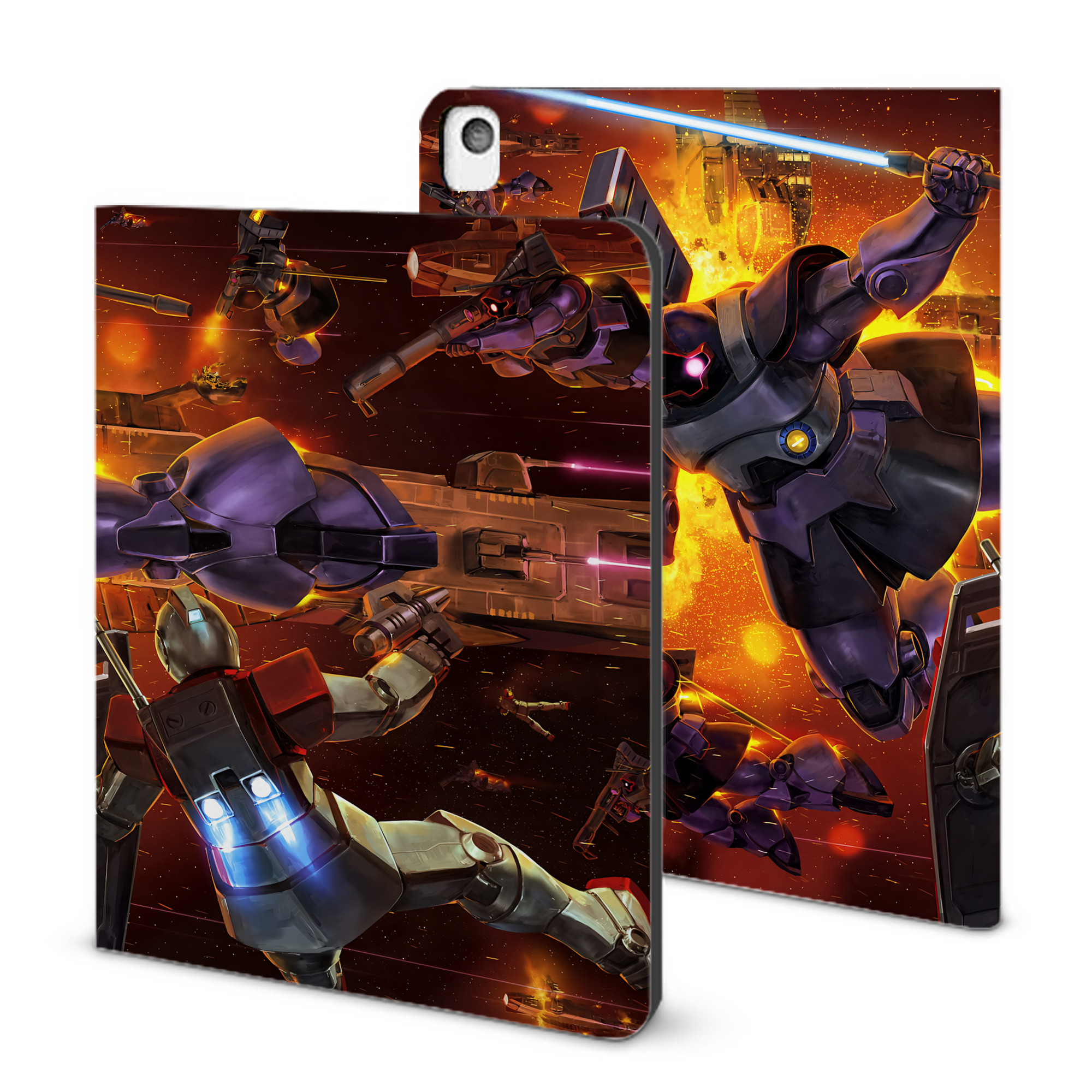 （画像用） 機動戦士ガンダム Mobile Suit Gundam IPadケース ペンホルダー付き ブックスタイルデザイン
